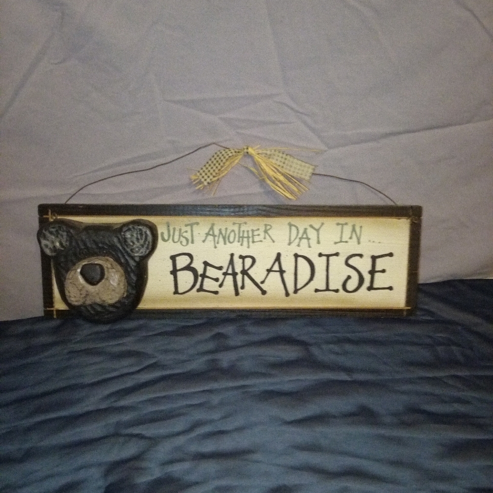 Bear-Themed Wall Sign - Just Another Day In Bearadise